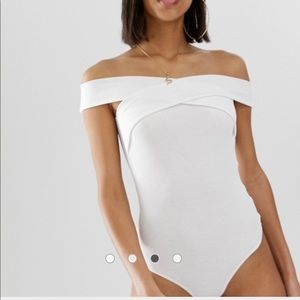 ASOS Off shoulder thong bodysuit